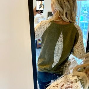 Green Lace Sweater